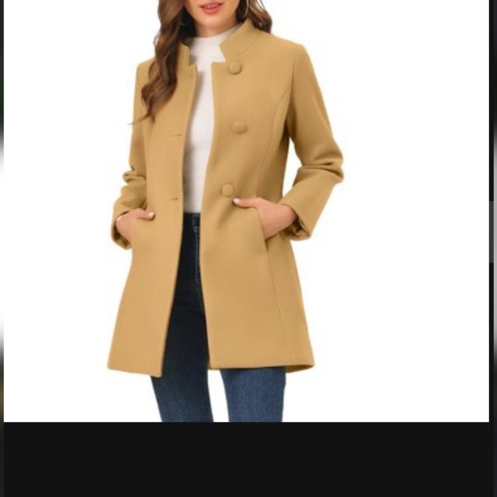 Winter overcoat single breasted mid thigh long coat